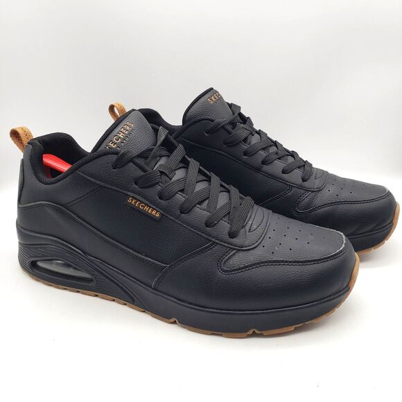 Skechers Uno Alder Black Gum Men\'s 12 Wide Casual Shoes Air Sneakers 183012 W main image 4